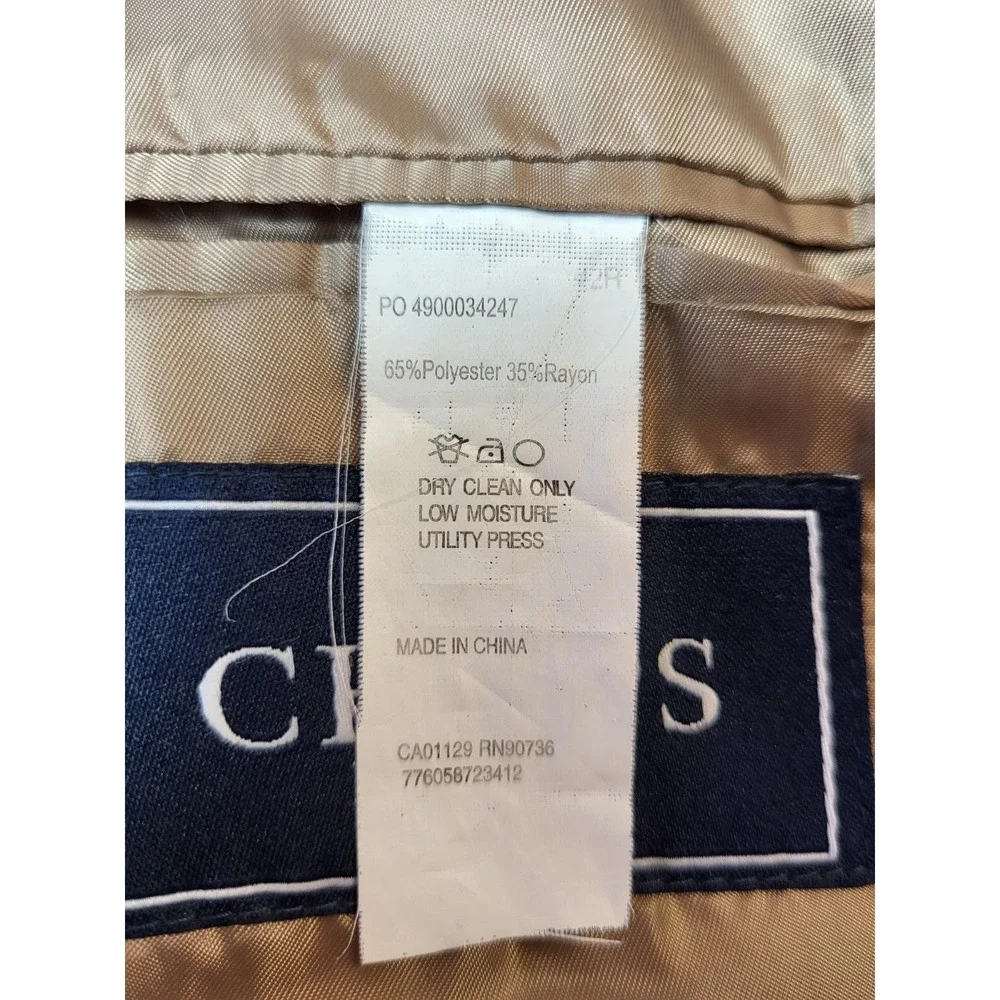 Chaps Tan/Brown Houndstooth Soft Single‎ Breasted 2 Button Front Blazer Size 42R